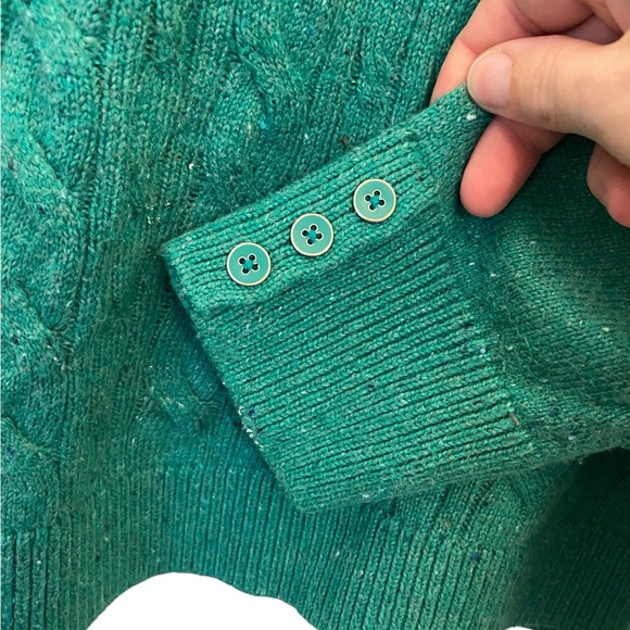 Talbots Green Cable Knit Sweater - Picture 7 of 11